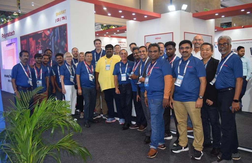 Polymatech team at an industry exhibition